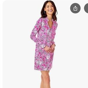 Lilly Pulitzer Pink Floral Long-Sleeve Dress